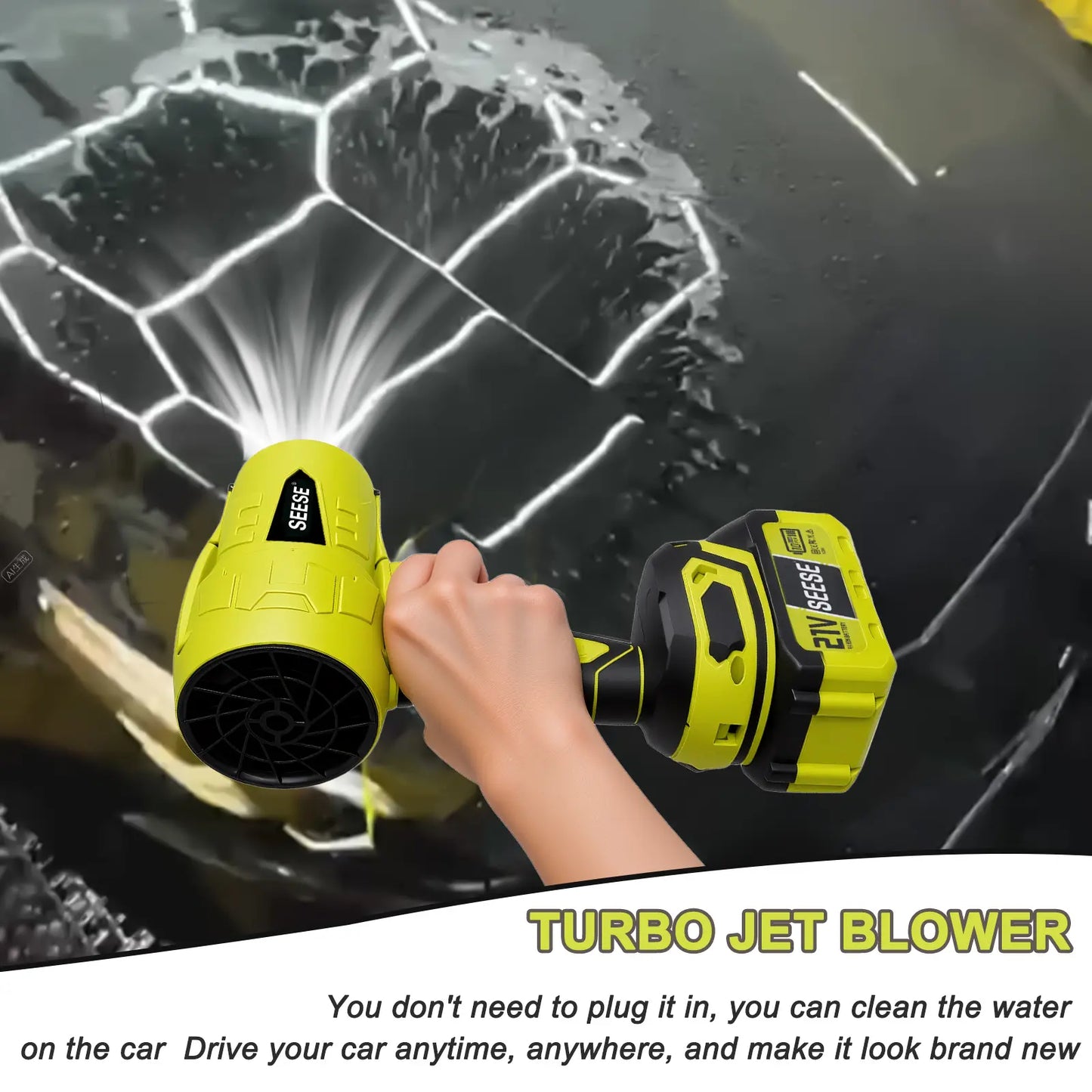 Seese Turbo Jet Blower - Powerful Cordless Leaf Blower & Air Duster for Home & Garden - Perfect Father's Day Gift!