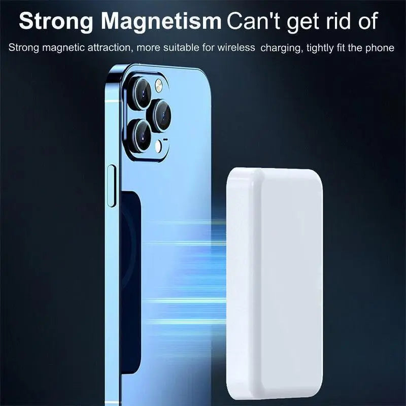 5000mAh Magnetic Power Bank for iPhone 12-17 Series - Perfect for MagSafe Cases & No Case - Portable Wireless Charger - Ideal Father's Day Gift