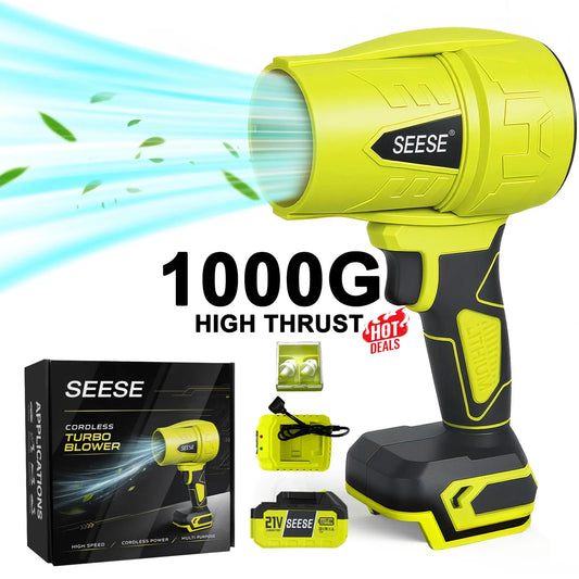 Seese Turbo Jet Blower - Powerful Cordless Leaf Blower & Air Duster for Home & Garden - Perfect Father's Day Gift!