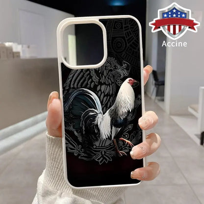 Magnetic Phone Case Supports Wireless Charging for Iphone 16 Pro Max 15 plus 14 13 12 11 XR XS Mexican Cockfighting Pattern Non-Yellowing Silicone Transparent Acrylic Drop Protective Cover.